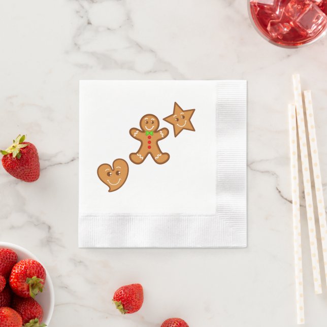 Farbige Niedliche XmaS Lebkuchen Pals Serviette (Beispiel)