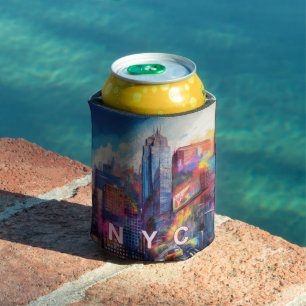 Farbige NYC Skyline Abstrakte Kunst Dosenkühler