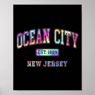 Farbige Ocean City Nj 1884 Tie Dye Strand Beach Va Poster