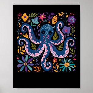 Farbige Octopus-Illustration Poster