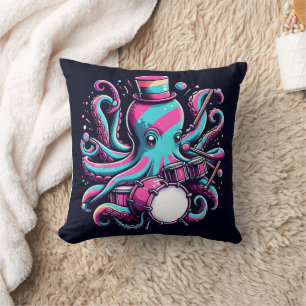 Farbige Oktopus mit Top Hut Kissen