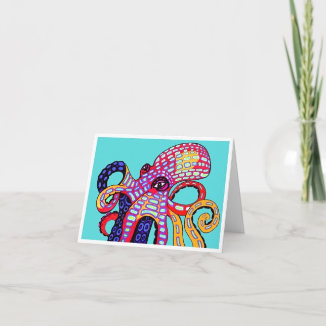 Farbige Oktopus notecard Originalkunst (Vorderseite)