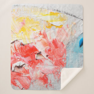 farbige Ölfarbe auf Leinwand, Pinsel, Pinsel, Sherpadecke