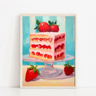 Farbige Ölgemälde von Kuchen, Pop-Art-Druck, Zeitg Poster