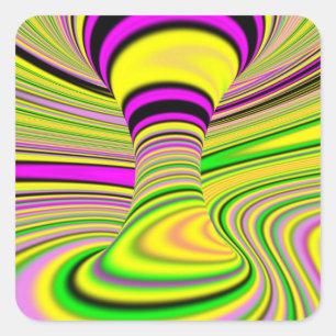 farbige optische Illusion Quadratischer Aufkleber