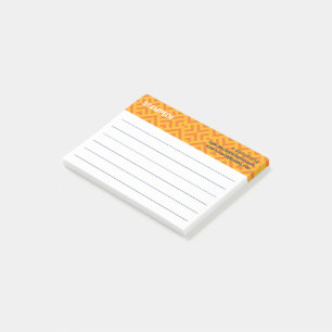 Farbige Orange Gelbe Chevron Kariert Post-it Klebezettel
