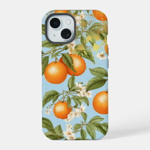 Farbige Orange, Paste Blue und Gold Orange Frucht iPhone 15 Hülle