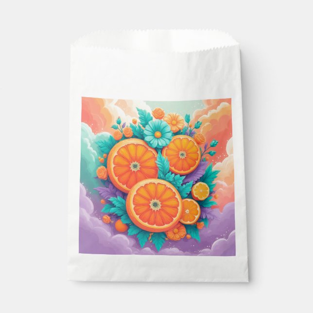 Farbige Orangen Geschenktütchen (Vorderseite)