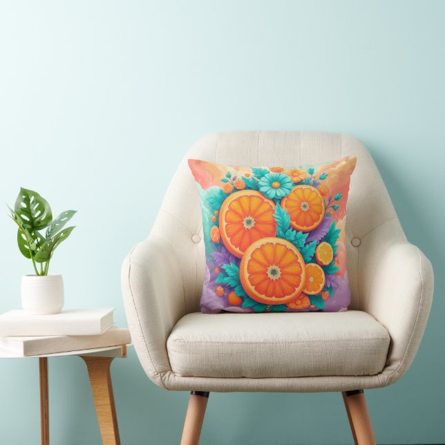 Farbige Orangen Kissen (Stuhl )