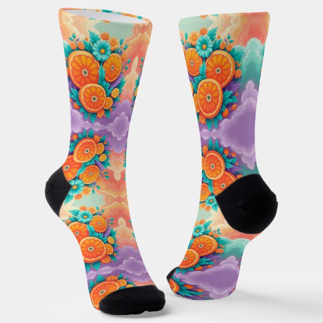 Farbige Orangen Socken (Gewinkelt)