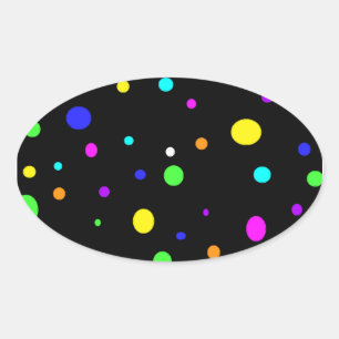 Farbige Orbs-Oval-Aufkleber Ovaler Aufkleber