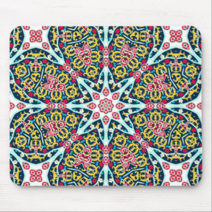 Farbige ornamentale Rosetten-Mandala-Kunst Mousepad