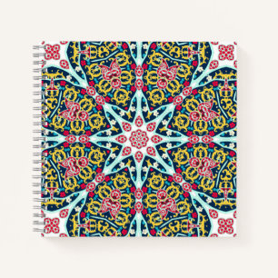 Farbige ornamentale Rosetten-Mandala-Kunst Notizbuch