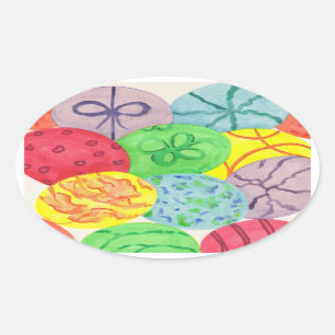Farbige Oval Oval Eggs Stickers