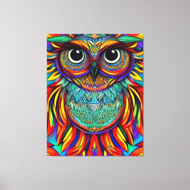 Farbige Owl Canvas drucken Leinwanddruck (Vorderseite)