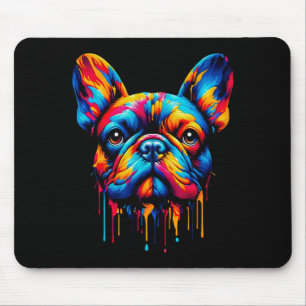 Farbige Paint Tropfen French Bulldog Mousepad