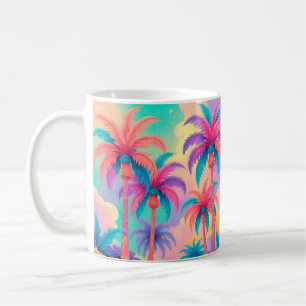 Farbige Palmen Kaffeetasse