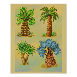 Farbige Palmensorten. Poster