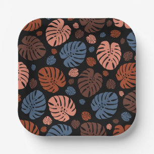 Farbige Palmwedel Pappteller