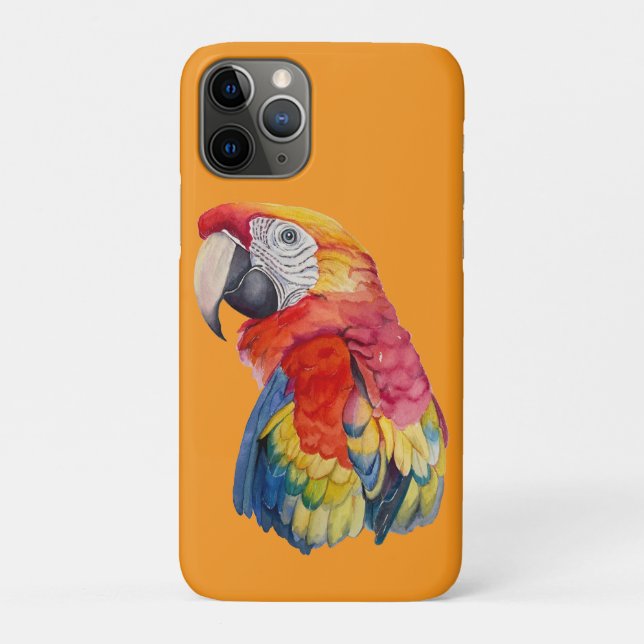 Farbige Papageien-Wasserfarben-Illustration Case-Mate iPhone Hülle (Rückseite)