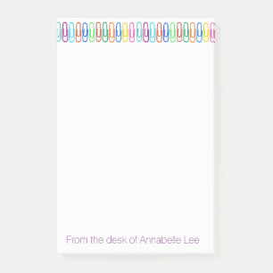 Farbige Paperclips Post-it Klebezettel