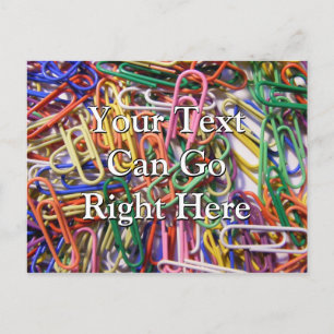 Farbige Paperclips Postkarte