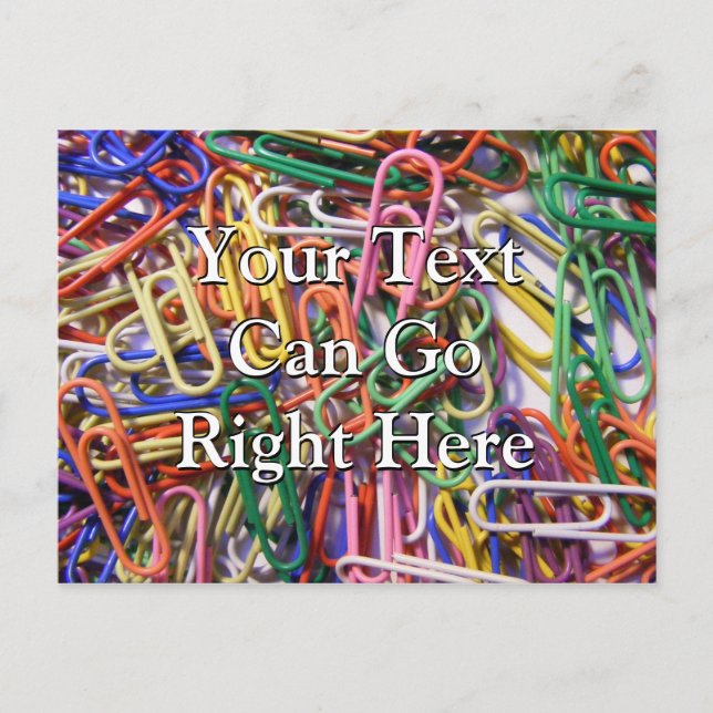 Farbige Paperclips Postkarte (Vorderseite)