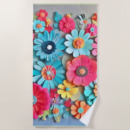 Farbige Papier Blumenkunst Strandtuch
