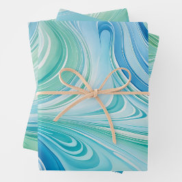 Farbige Papierhandtücher aus Marmor Geschenkpapier Set