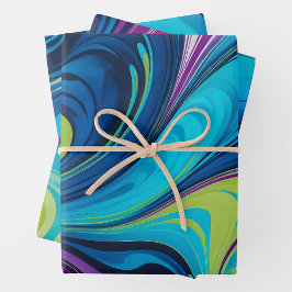 Farbige Papierhandtücher aus Marmor Geschenkpapier Set