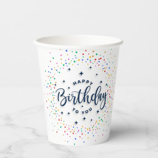 Farbige Papiersorten Pappbecher (Vorderseite)