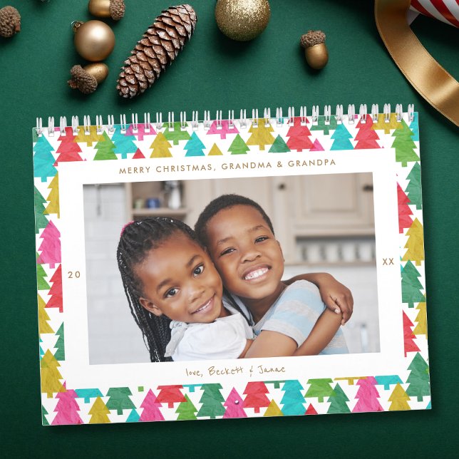 Farbige Papiertannen Weihnachtsfoto Kalender (Von Creator hochgeladen)