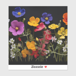 Farbige Pappi und andere Blume Aufkleber