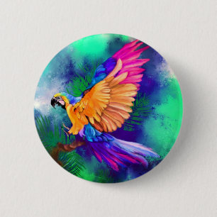 Farbige Parrot-Knopfmalerei Button