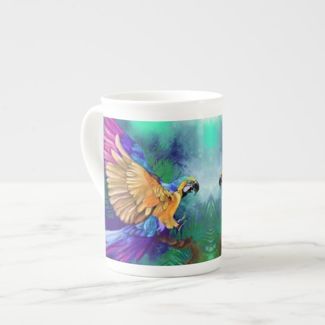 Farbige Parrot-Tasse Prozellantasse (Vorderseite Links)