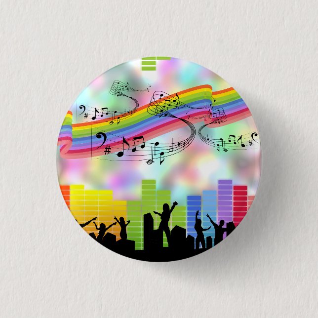 Farbige Party-Musik Button (Vorderseite)