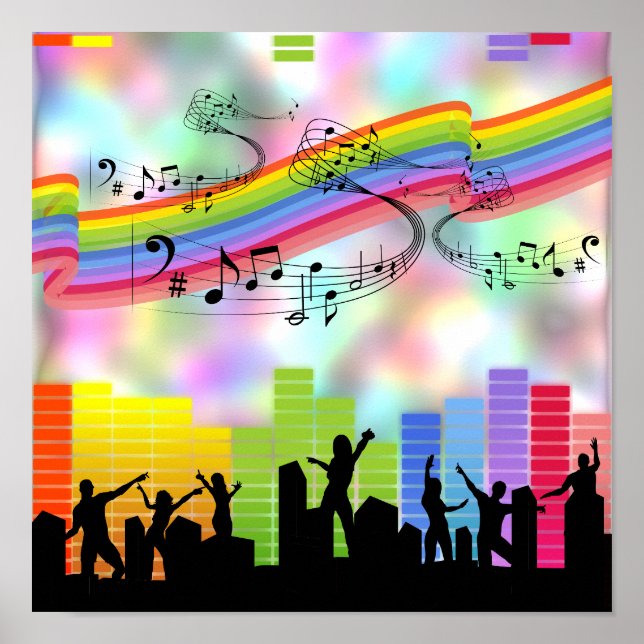 Farbige Party-Musik Poster (Vorne)