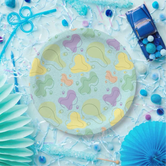 Farbige Party- und Essenpapier-Teller Pappteller (Party)