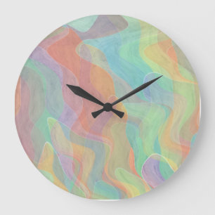 Farbige Pasta Abstrakt Watercolor Kunst, Dichtung  Große Wanduhr