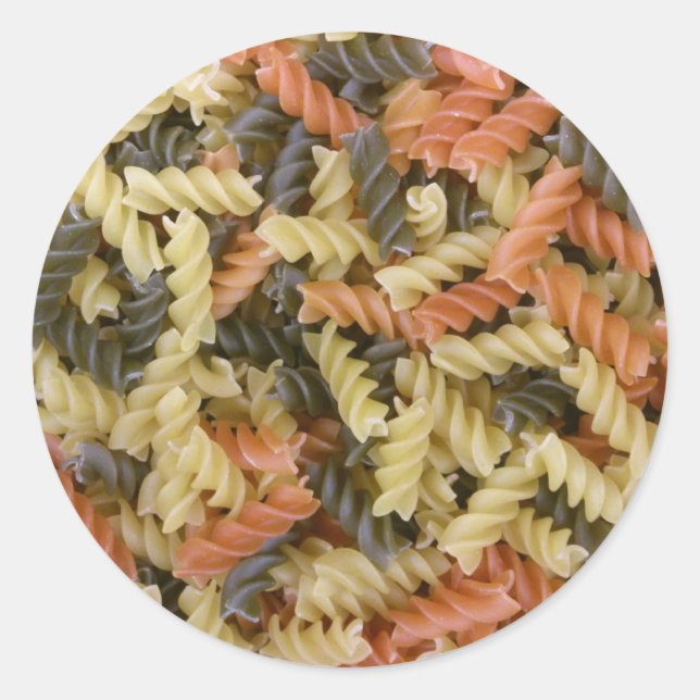 Farbige Pasta Runder Aufkleber (Vorderseite)