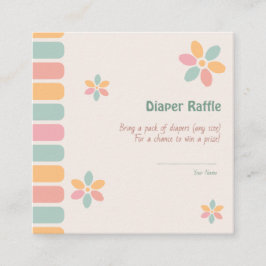 Farbige Pastel-Blume Kinderdusche Windelwanne Raff Begleitkarte