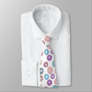 Farbige Pastell-Donut-Rosa- und Blau-Illustration  Krawatte