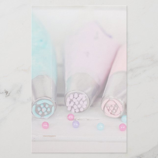 Farbige Pastell-Kuchen-Dekorationstools Fotografie Briefpapier (Vorderseite)