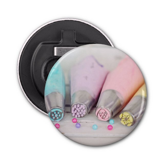 Farbige Pastell-Kuchen-Dekorationstools Fotografie Flaschenöffner (Vorderseite)