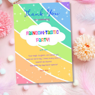 Farbige Pastell-Regenbogen-Funken Dankeskarte