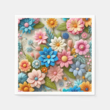 Farbige Pastell Spring 3D Filz Floral Art Paper