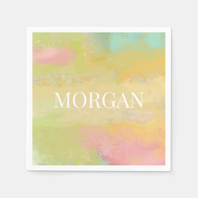 Farbige Pastelle Farbblöcke Benutzerdefiniertes Pa Serviette (Vorderseite)