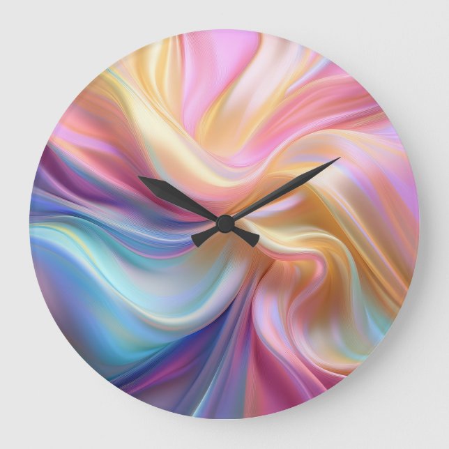 Farbige Pastellseide Große Wanduhr (Vorderseite)