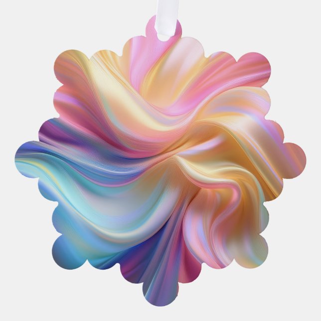 Farbige Pastellseide Ornament Karte (Vorderseite)