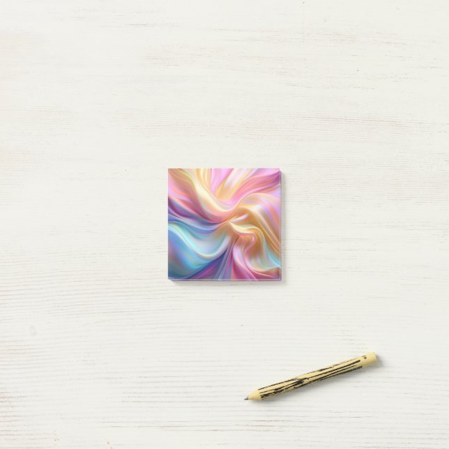 Farbige Pastellseide Post-it Klebezettel (Auf Schreibtisch)